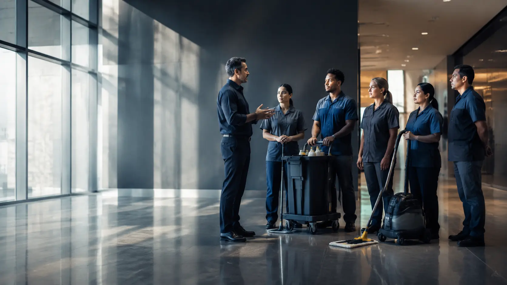 Cleaning & Facility Services business owner at work
