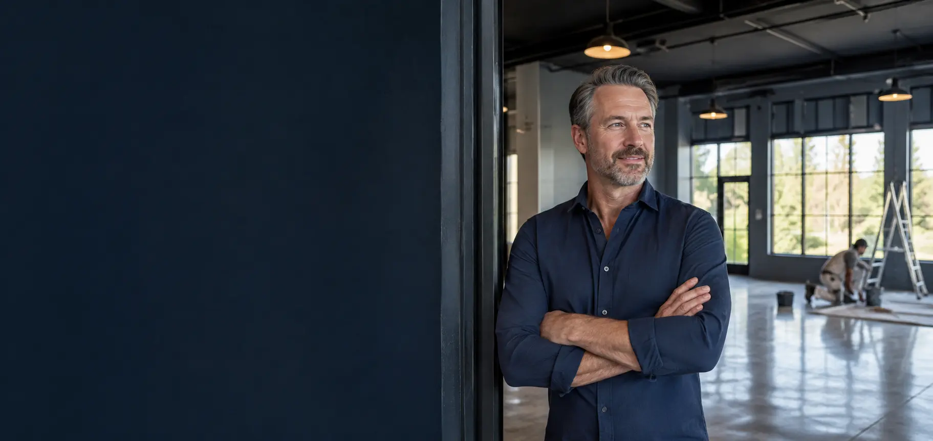 An established business owner inside a newly expanded location